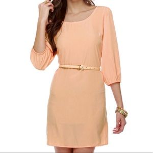 Belted Peach Dress NWT